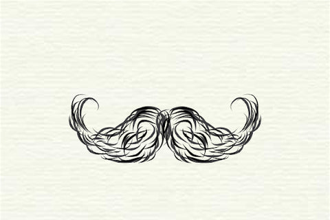 Drawing of a black moustache.