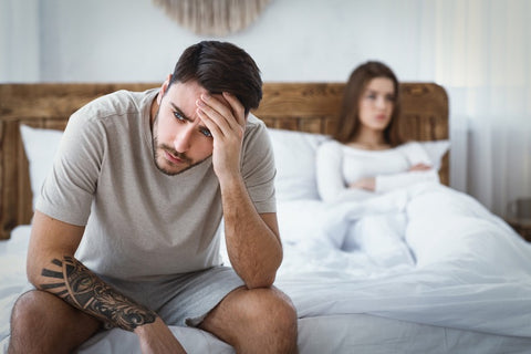 unhappy couple seeking a way to increase man's libido and sex drive