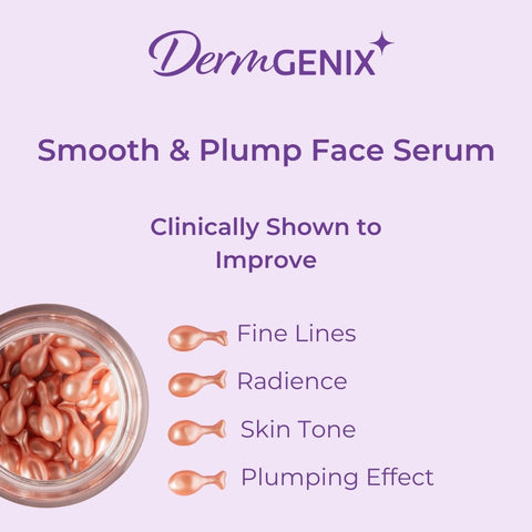 DermGenix Smooth and Plump Face Serum - Rapid Wrinkle and Tone Repair with Retinol, Hyaluronic Acid, Peptide Blend and Ceramide