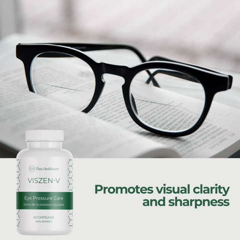 VisZen-V  Eye Pressure Health Supplement with Vitamins, Fish Oil, Collagen, Lutein, Bilberry, Quercetin - 60 Capsules